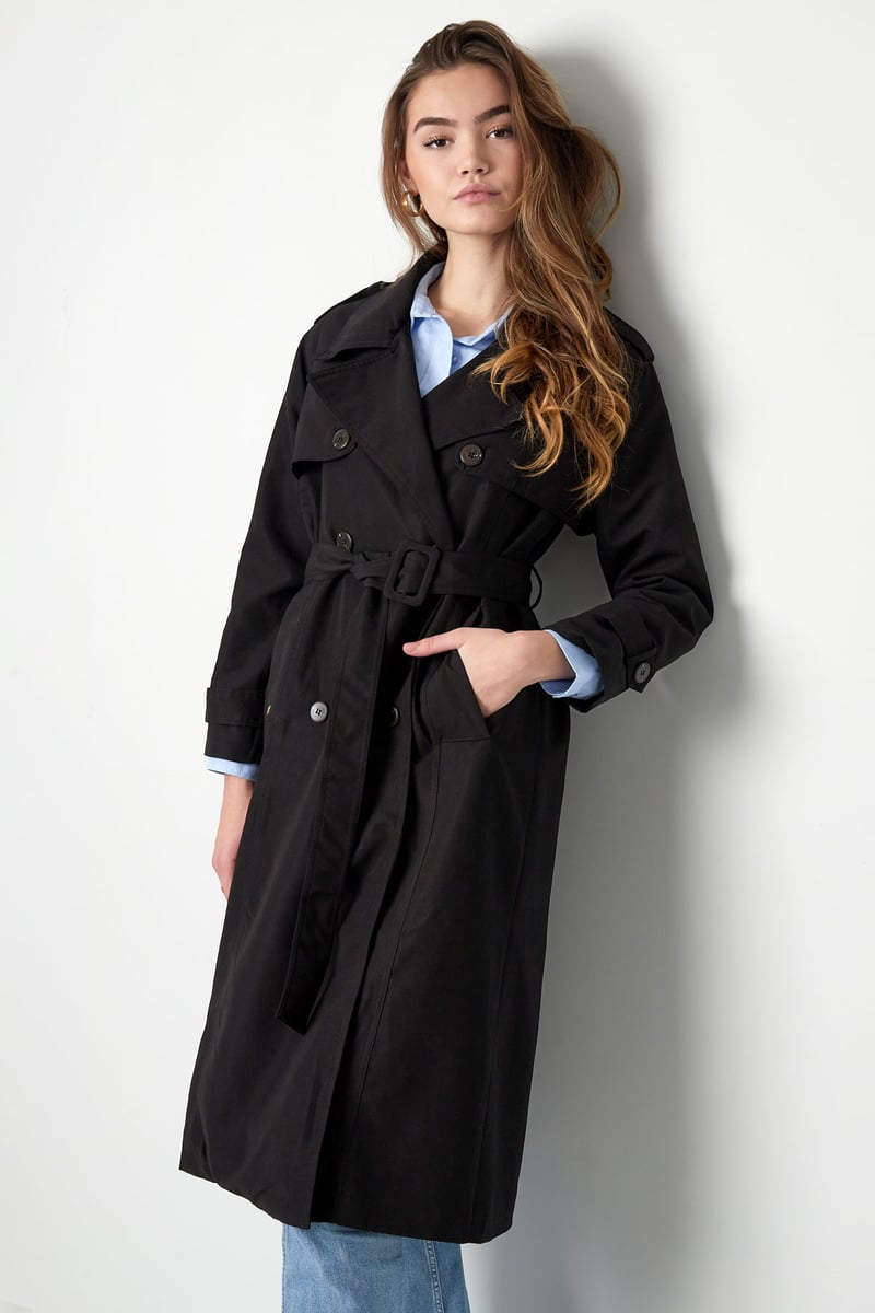 Lange basic trenchcoat - beige S
