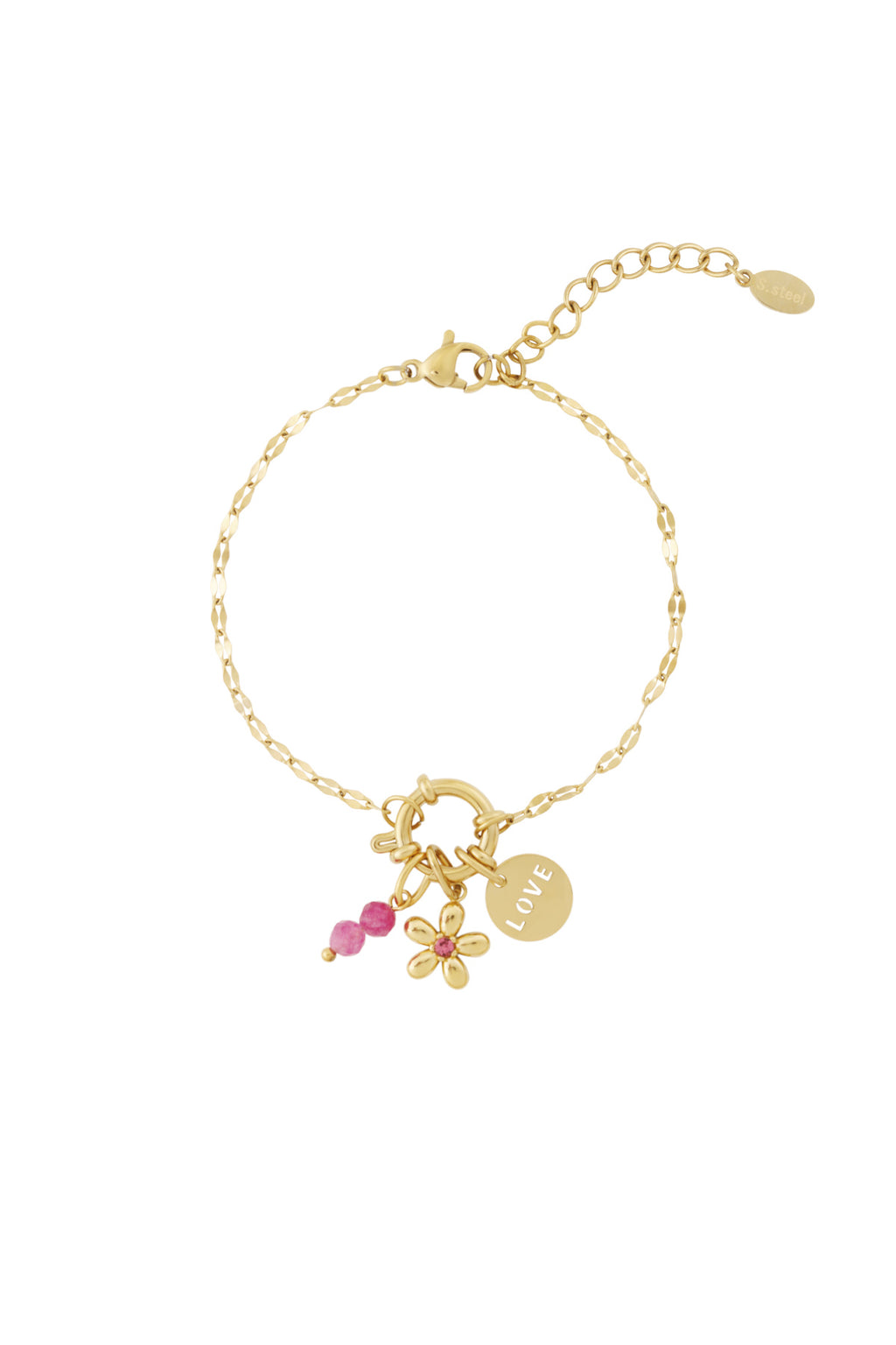 DIY-armband van rode bloemen
