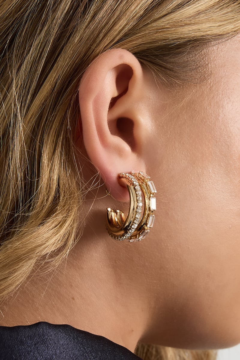 IJzeren hoepeloorbellen cirkel Elegante kerst Luxe serie Dames sieraden
