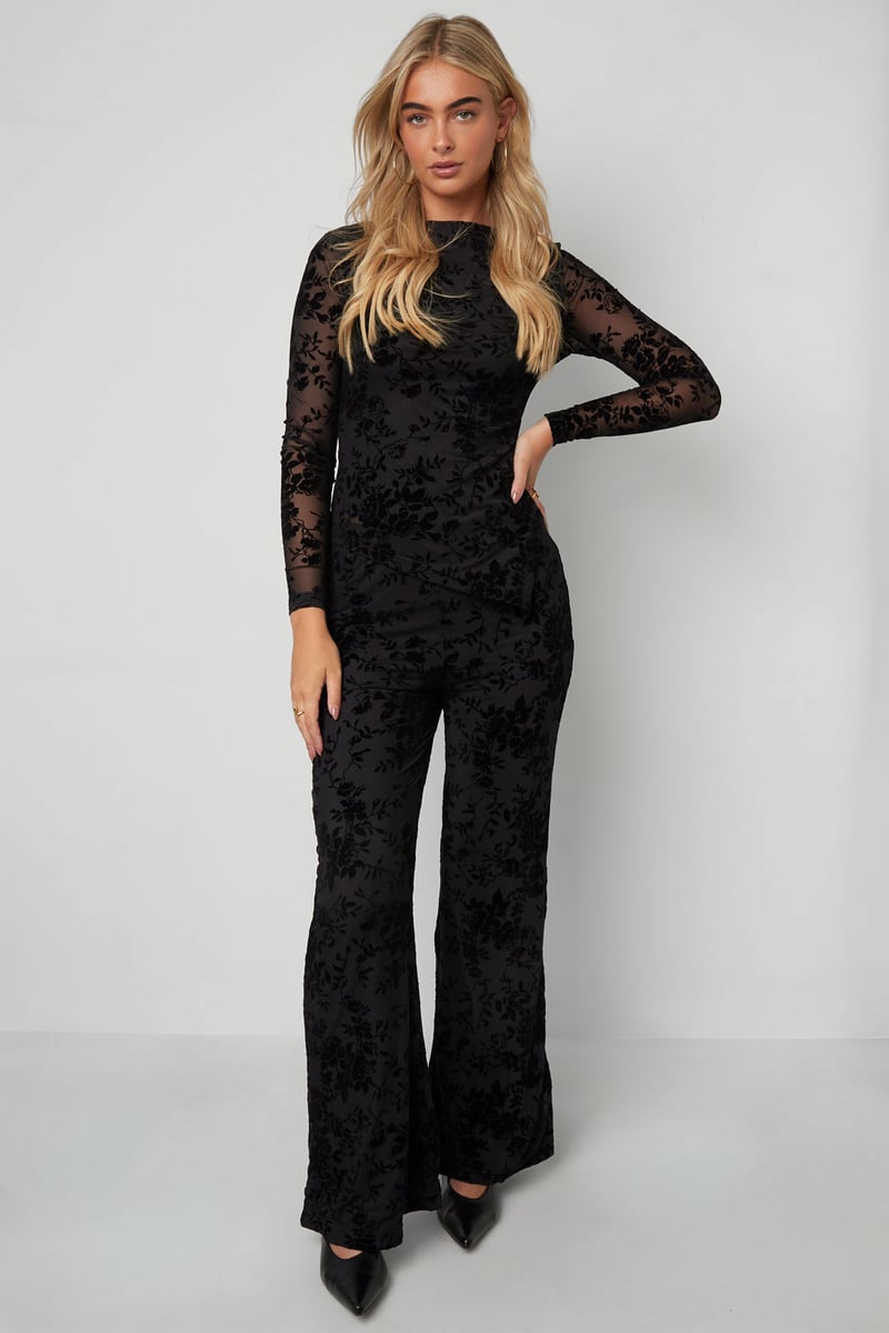 Polyestervezel (polyester) Tops met lange mouwen Bloemenprint Sexy herfst-/winterkleding