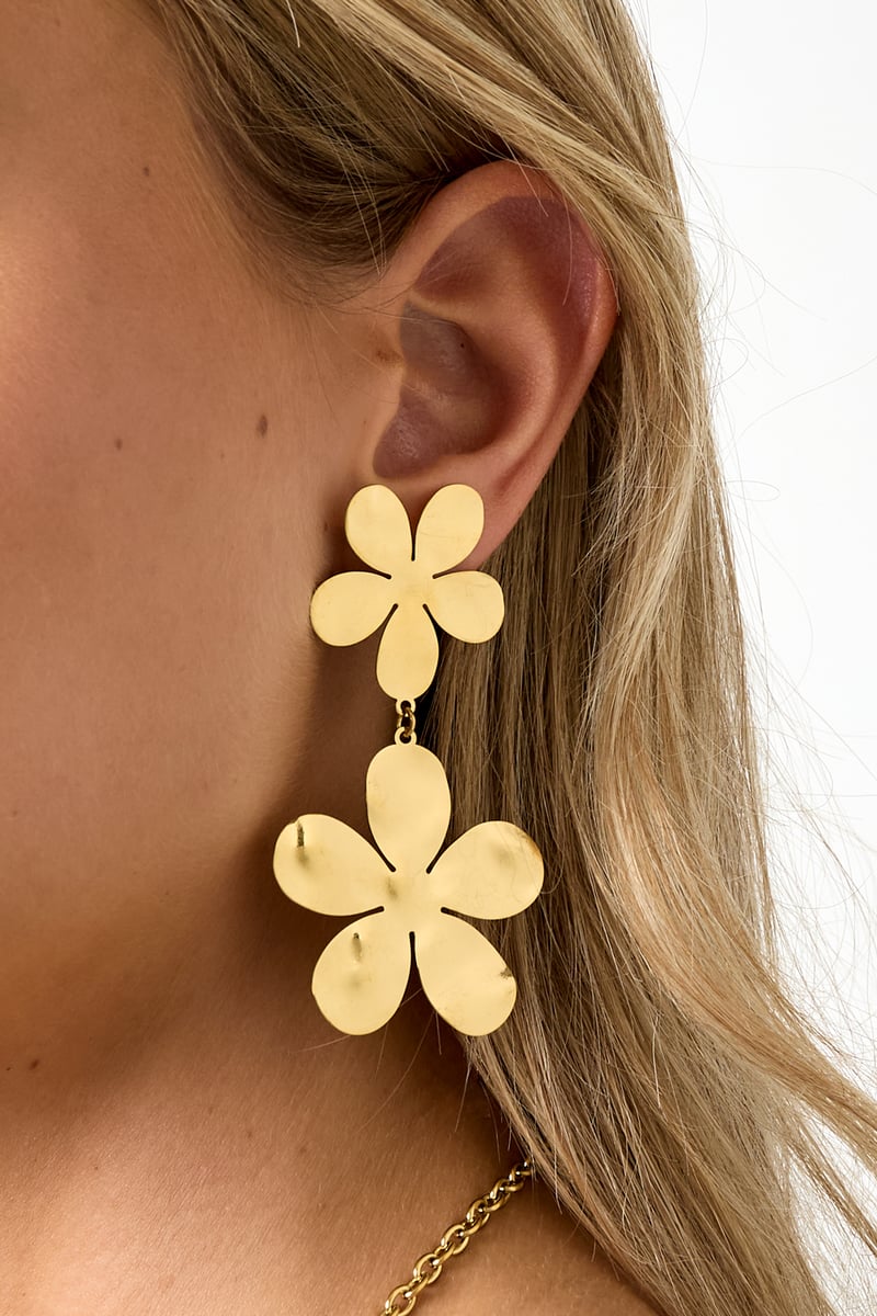Oorbellen van roestvrij staal met bloemenmotief, casual, dagelijks, eenvoudig, serie, damessieraden