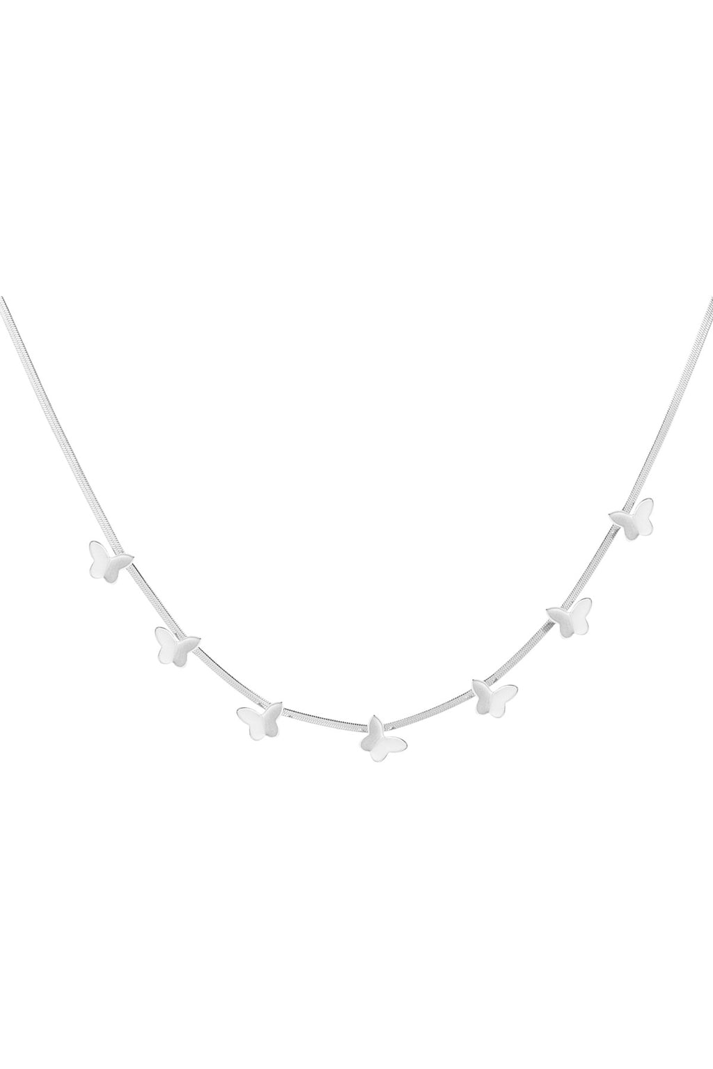 platte schakel ketting met vlinders