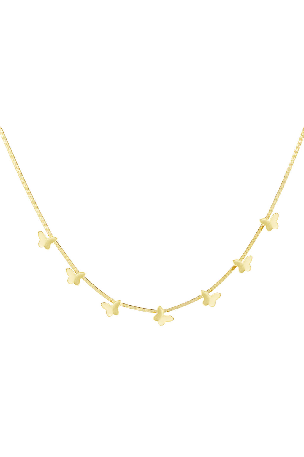 platte schakel ketting met vlinders