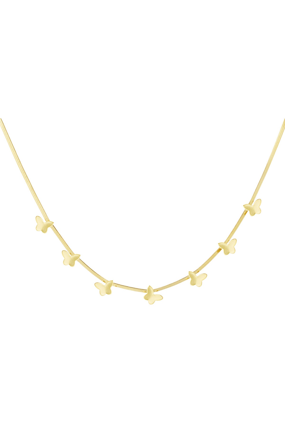 platte schakel ketting met vlinders