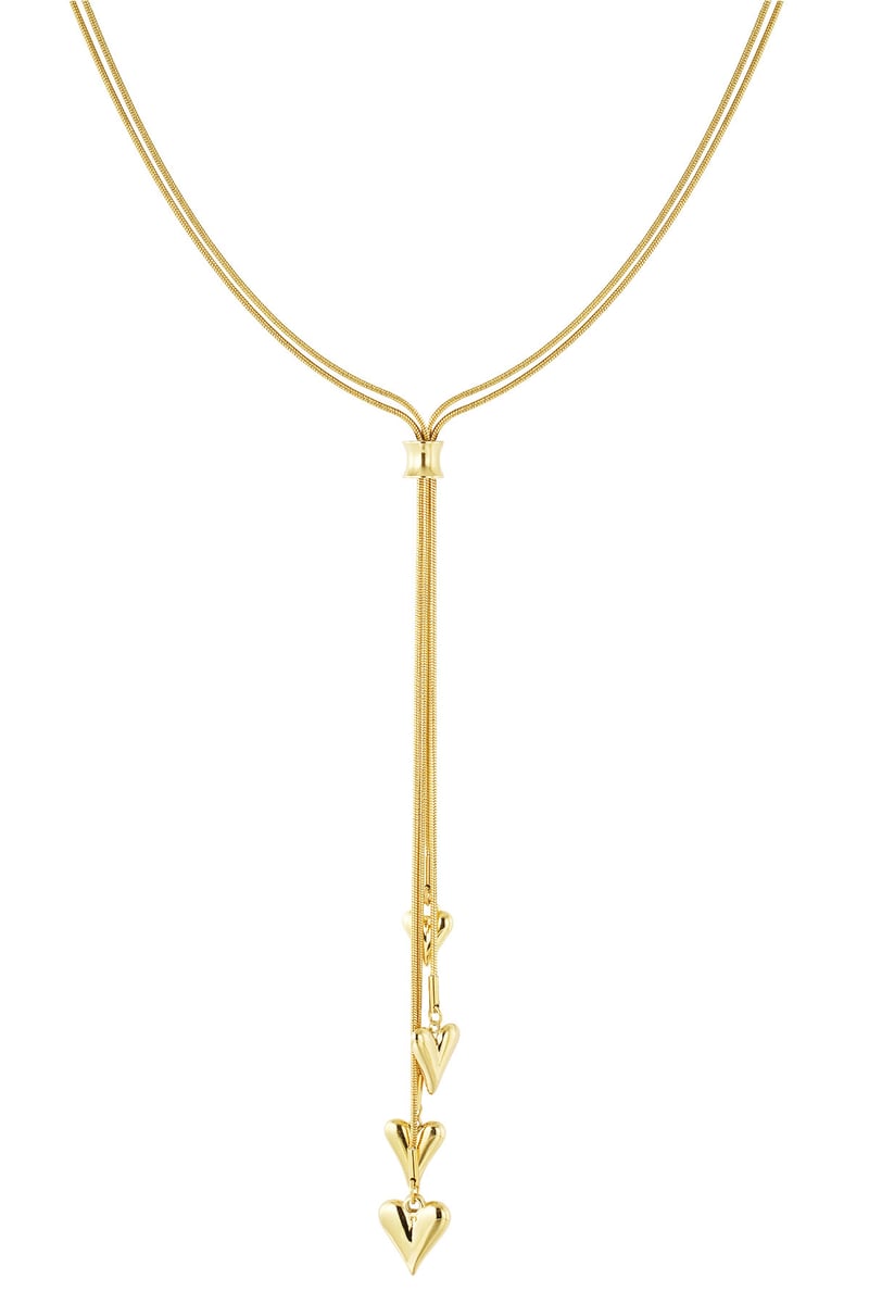 lange ketting met hartjes bedels
