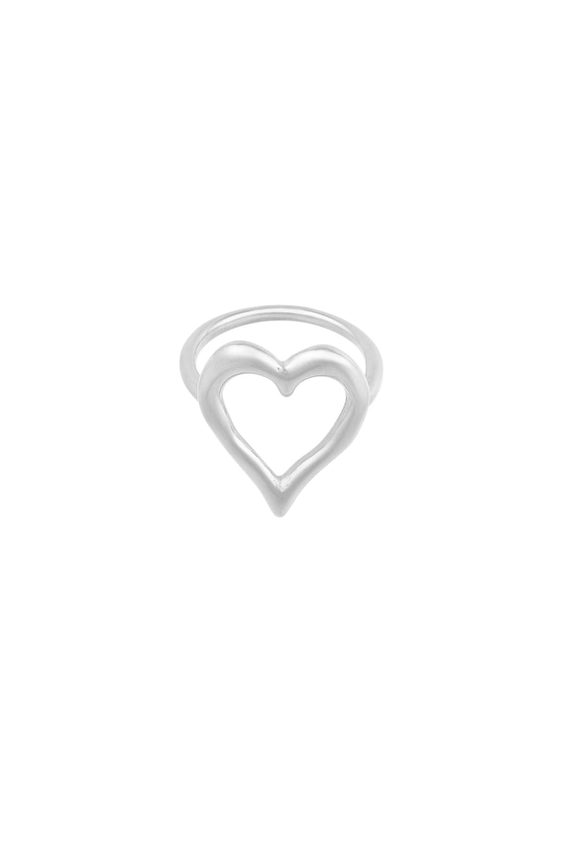 Gestructureerde hart ring - Goud kleur 16 