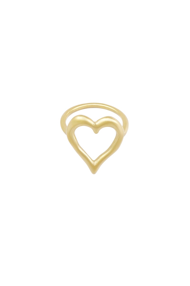 Gestructureerde hart ring - Goud kleur 16 