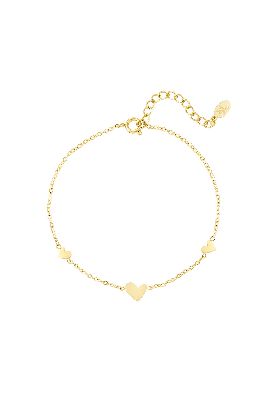 Klassieke armband met hartjes - roestvrij staal