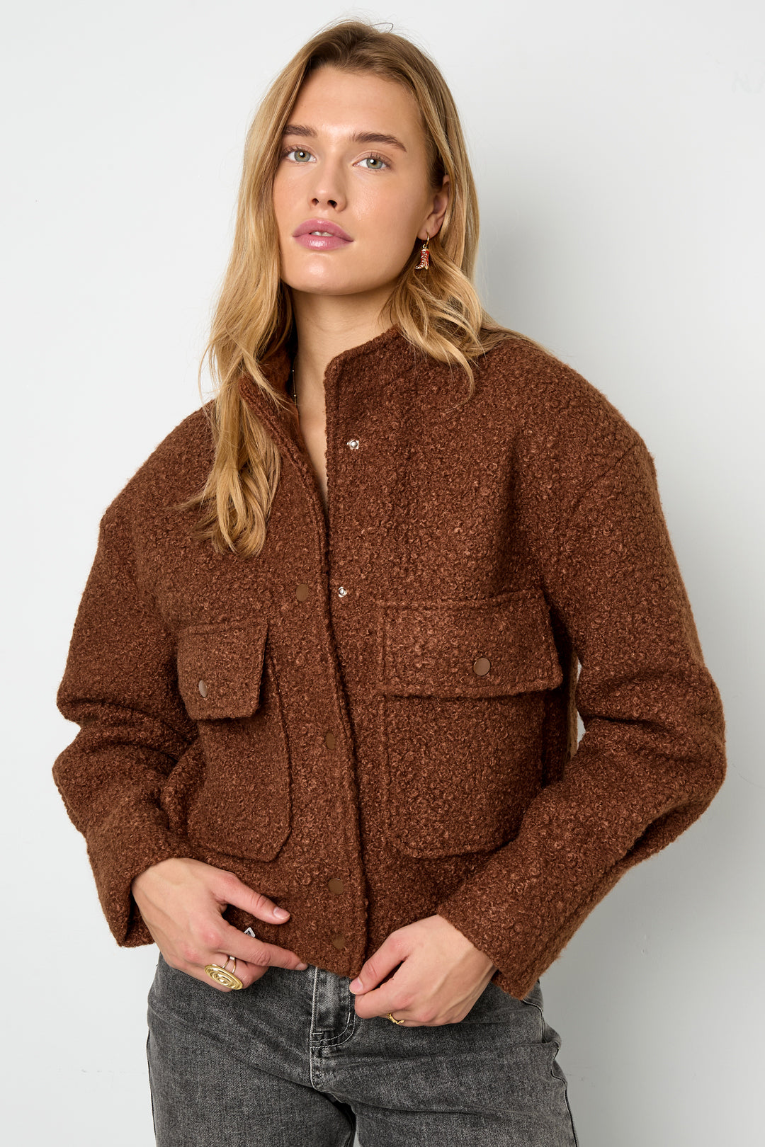 Boucle bomber jas
