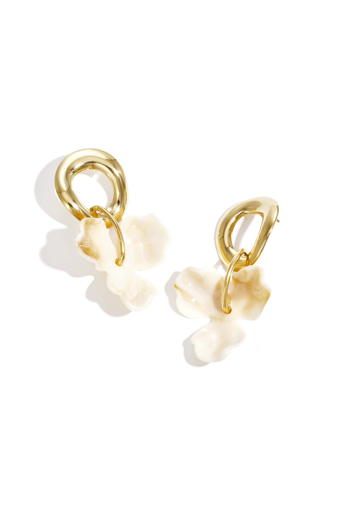 Roestvrijstalen hangende oorbellen met bloemmotief, casual en eenvoudig voor dagelijks gebruik, dames sieraden