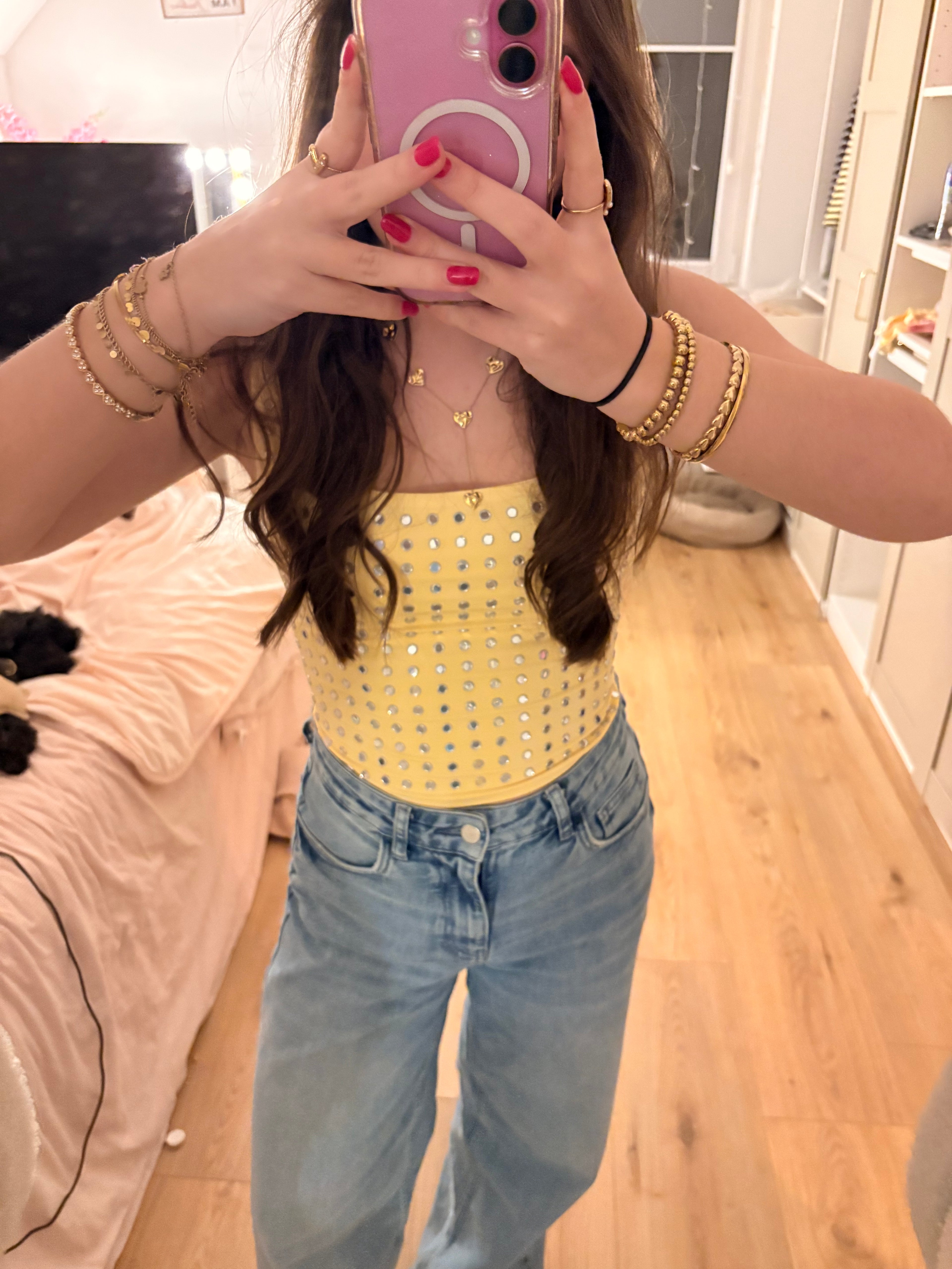 Studs top geel