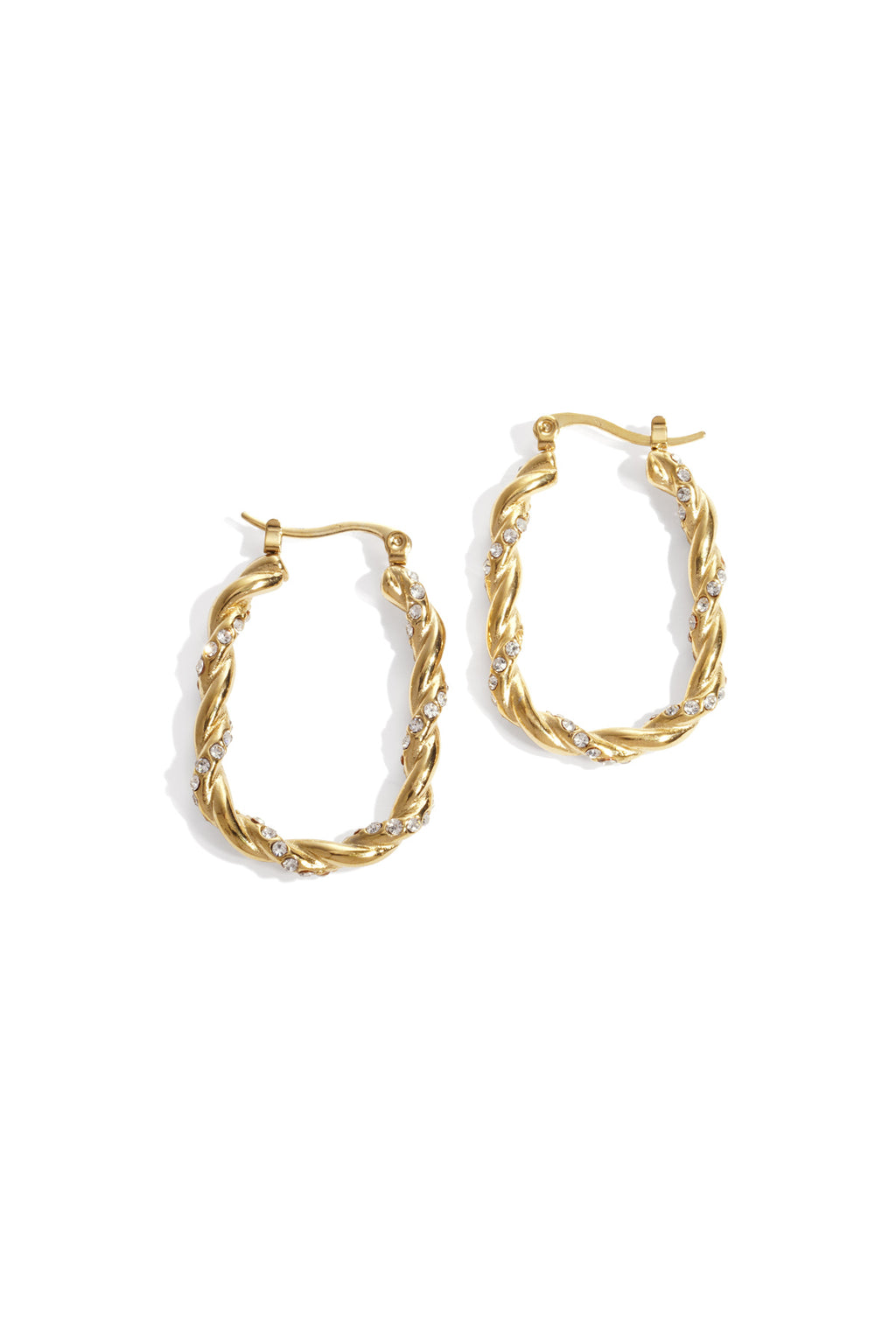 Twisted Sparkle Hoop oorbellen
