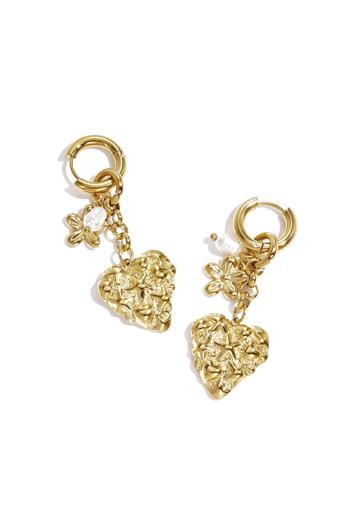 Roestvrijstalen oorbellen met hartvormige hanger, casual, dagelijks en romantisch, dames sieraden