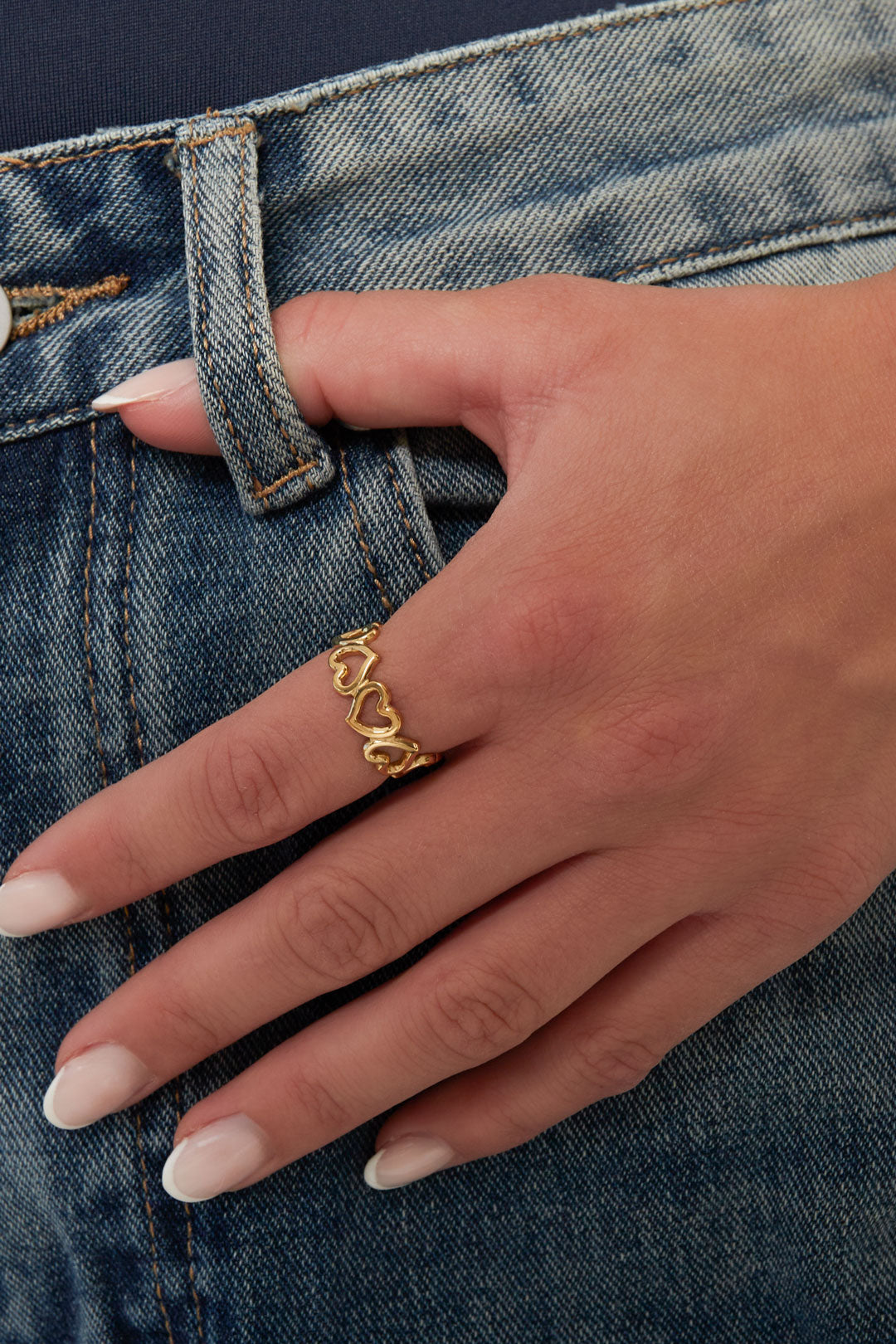 Roestvrijstalen minimalistische ringen Hart Casual Dagelijks Eenvoudig Serie Dames sieraden