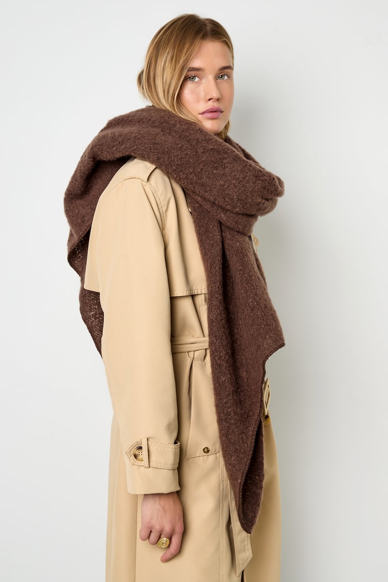 Zachte wintersjaal koraal Polyester