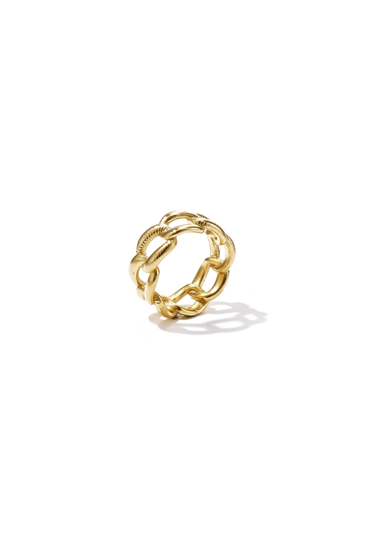 Minimalistische ringen van roestvrij staal met ketting, eenvoudige dagelijkse sieraden uit de Simple Series voor dames.