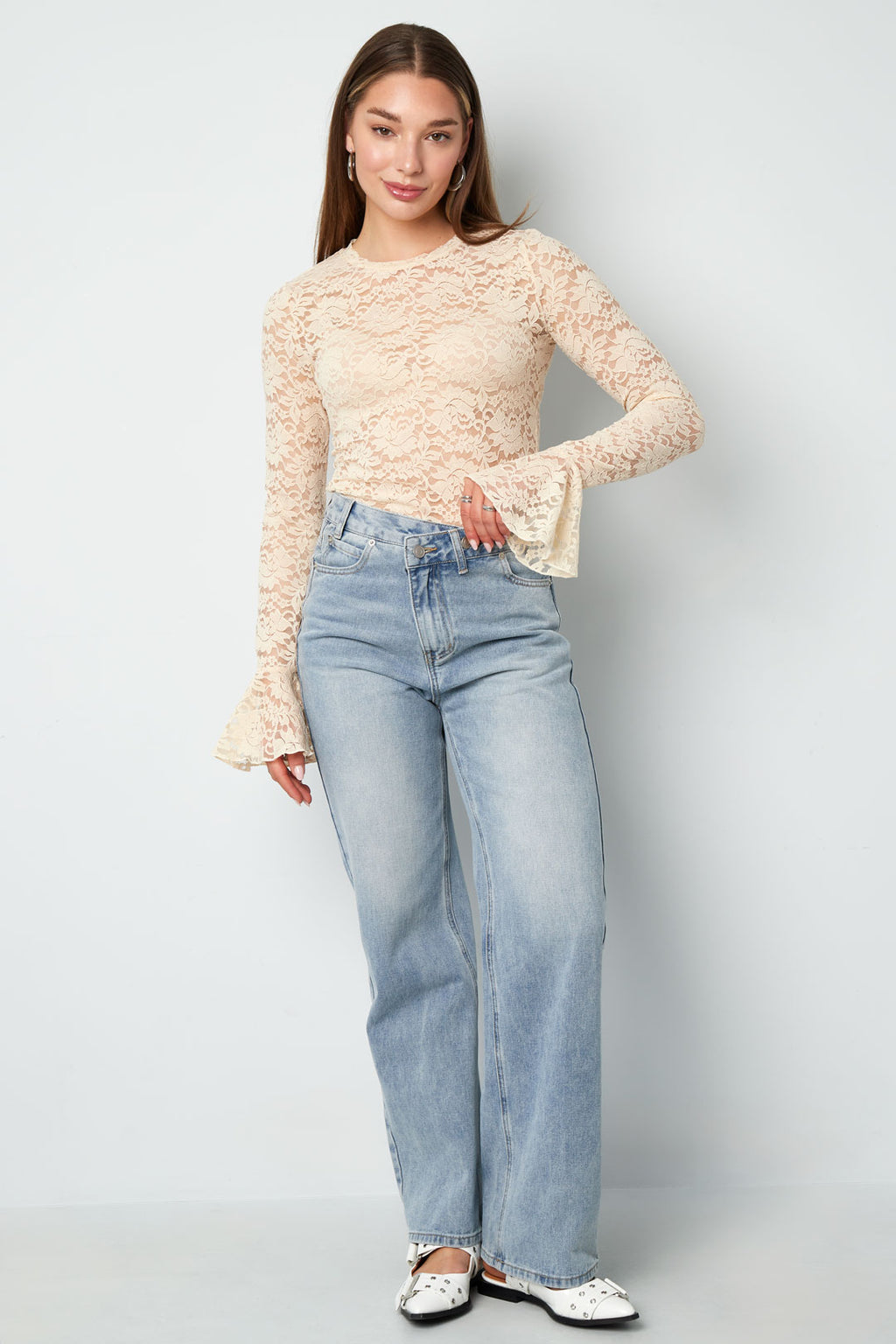 Denim jeans zip up