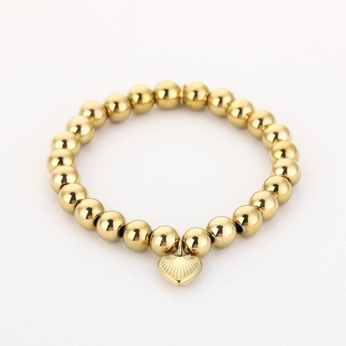 RVS kralen armband met hartje