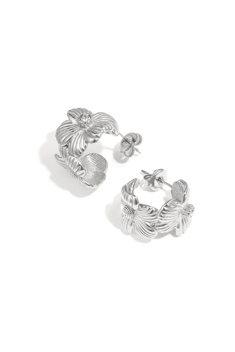 Oorbellen van roestvrij staal met bloemen, casual, dagelijks, eenvoudig, serie, damessieraden