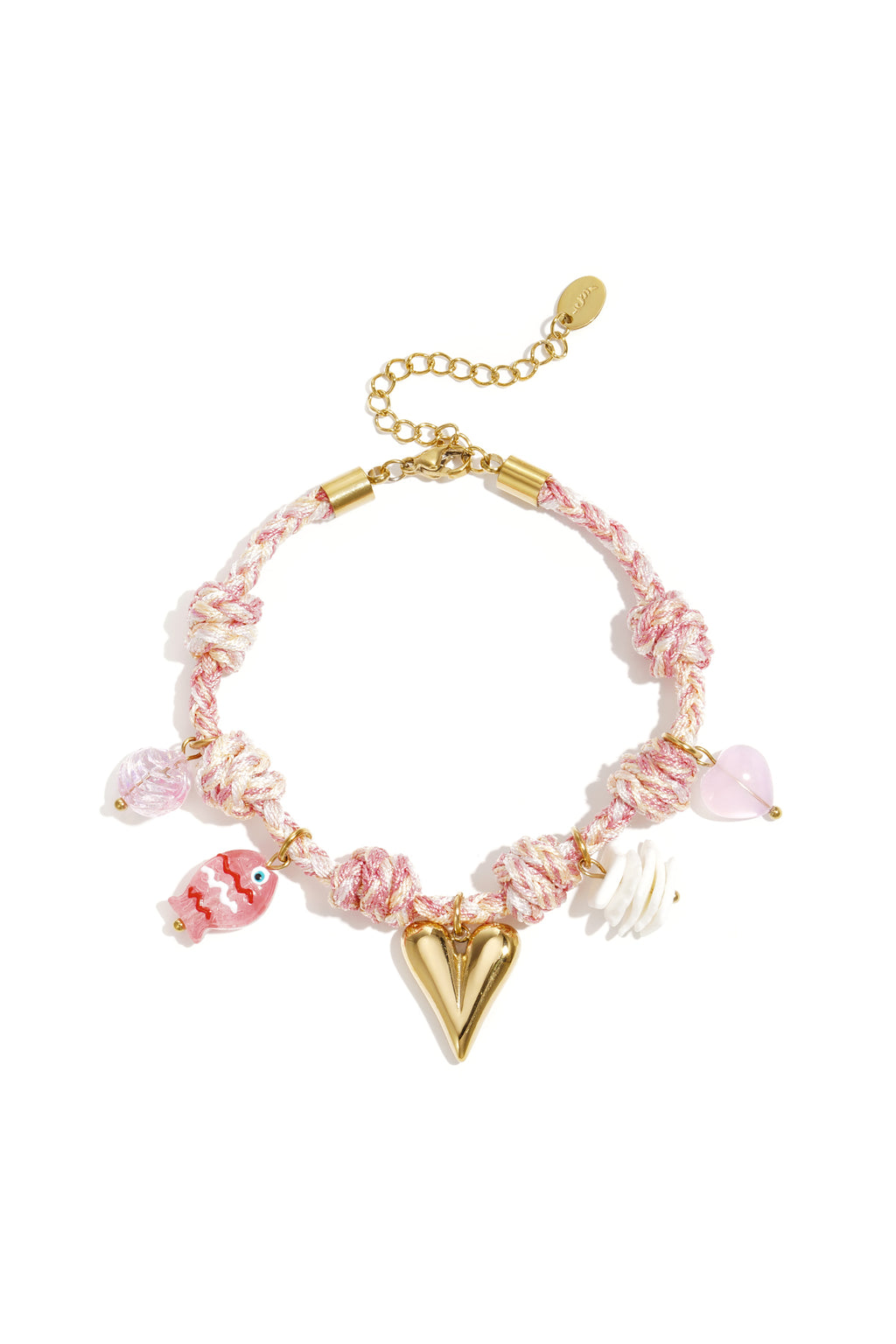 Armbanden met touwbedeltjes, hartjes, zoete, romantische serie voor dagelijks gebruik, damessieraden