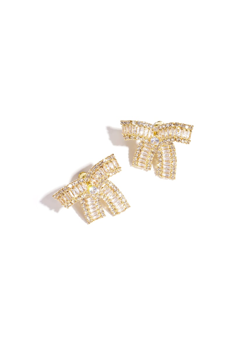 Koperen oorbellen met strik, elegante kerst, luxe serie, damessieraden