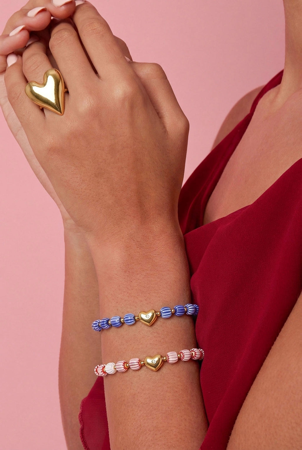 Armbanden met kralen van roestvrij staal, Sweet Daily Romantic-serie, damessieraden