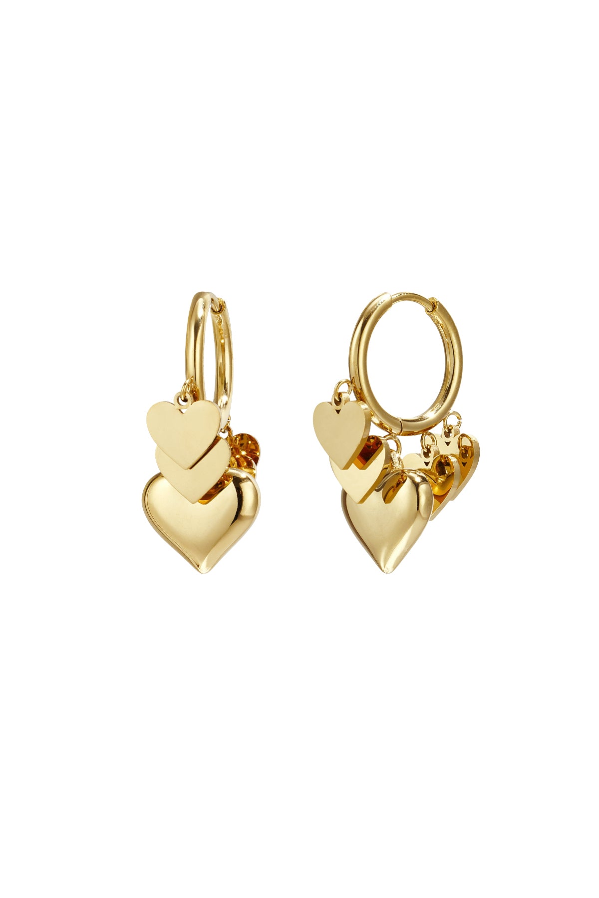 Roestvrijstalen oorbellen met hartvormige hanger, casual en eenvoudig, voor dagelijks gebruik, dames sieraden