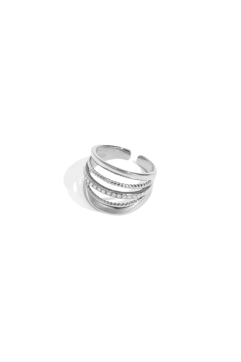 Roestvrijstalen statement ringen, casual, dagelijks, eenvoudig, serie, damessieraden