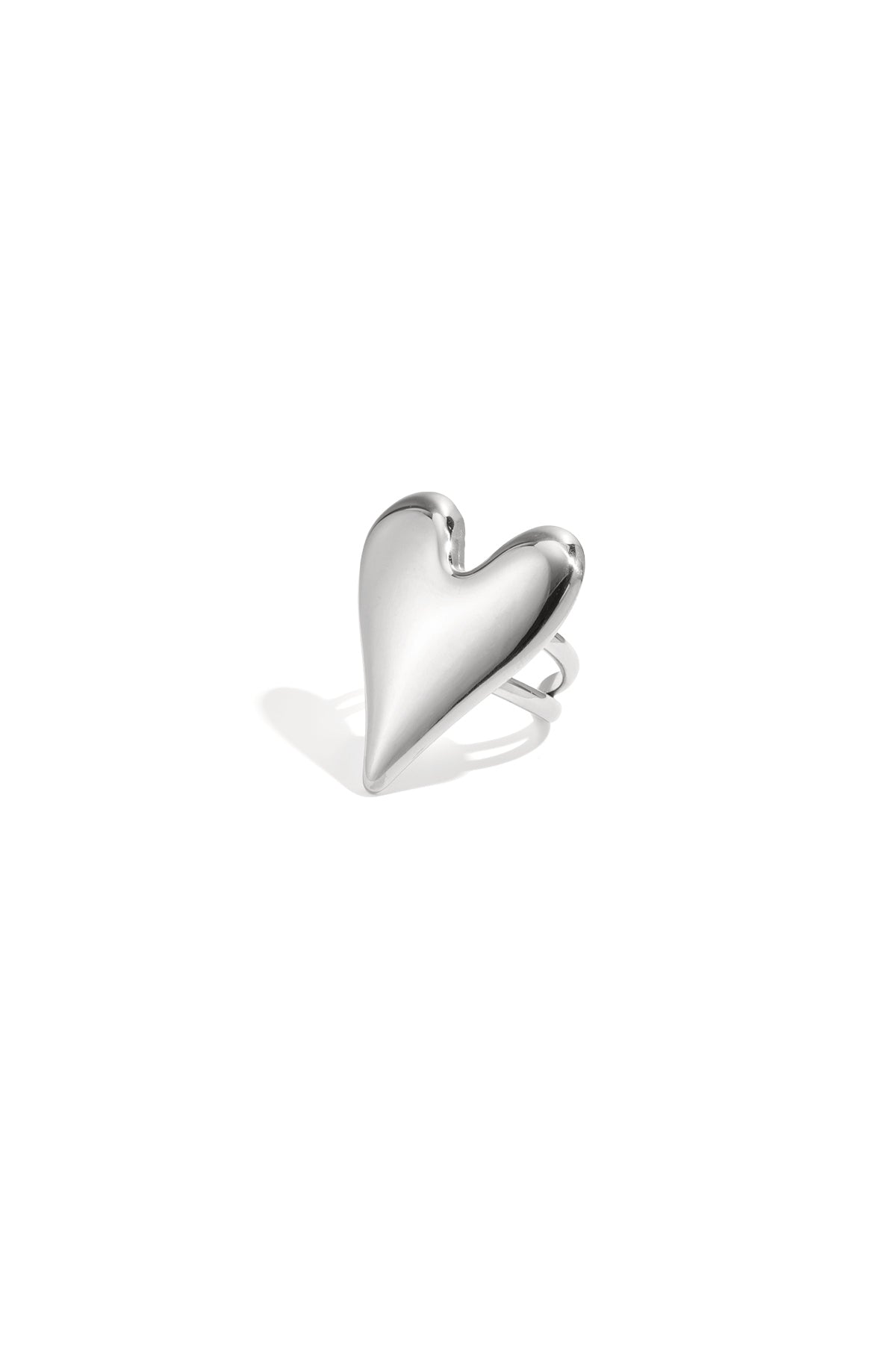 Opvallende ringen van roestvrij staal in hartvorm, casual en eenvoudig voor dagelijks gebruik, dames sieraden.