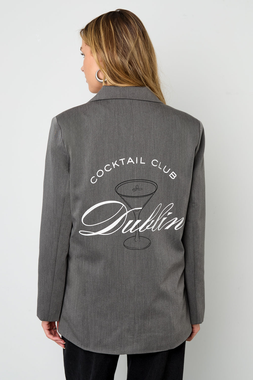 Geweven Polyestervezel Vrouwen Jas Elegant Letters