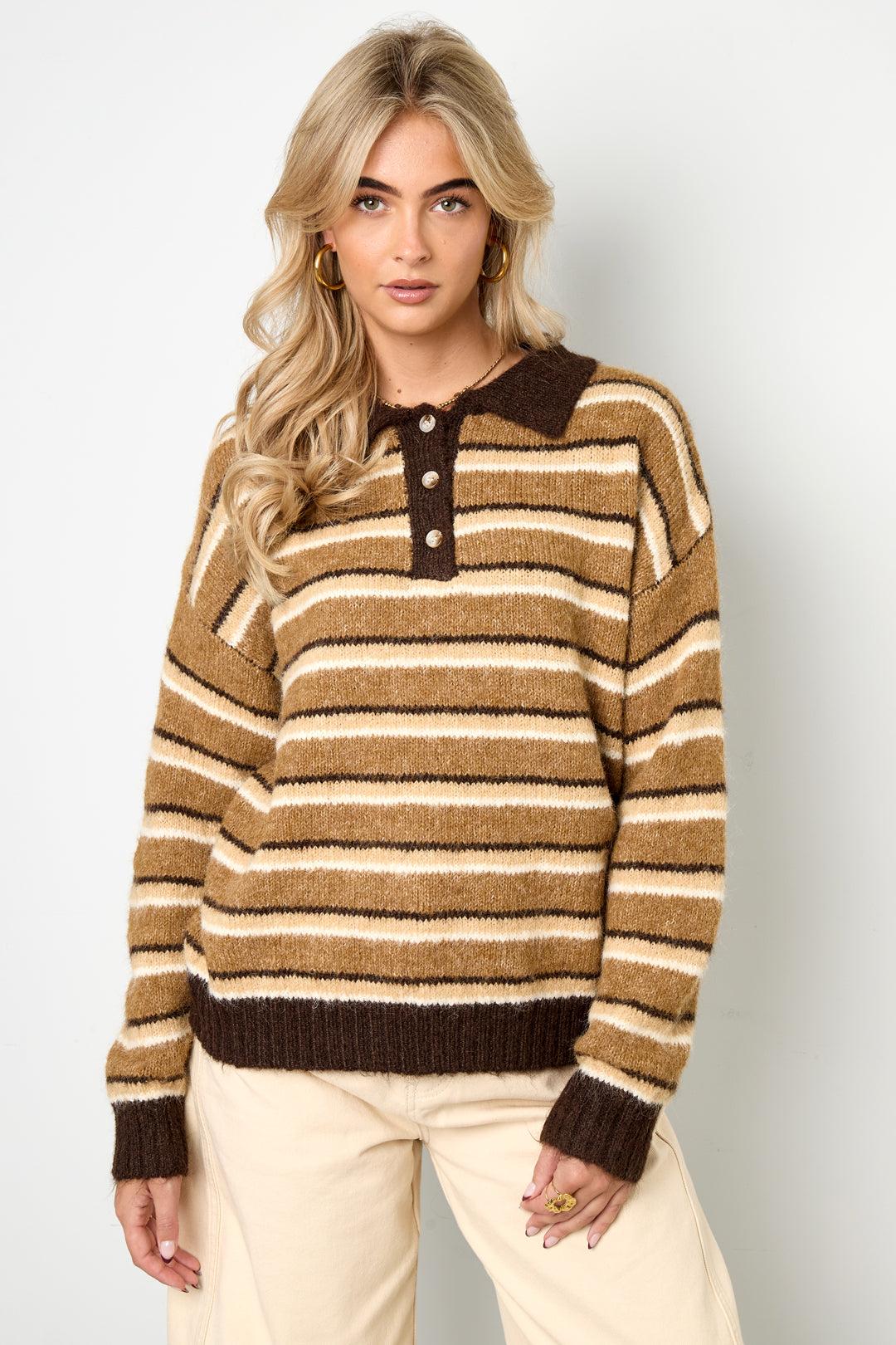 Polyestervezel (polyester) Gebreide truien Strepen Casual Herfst/Winterkleding