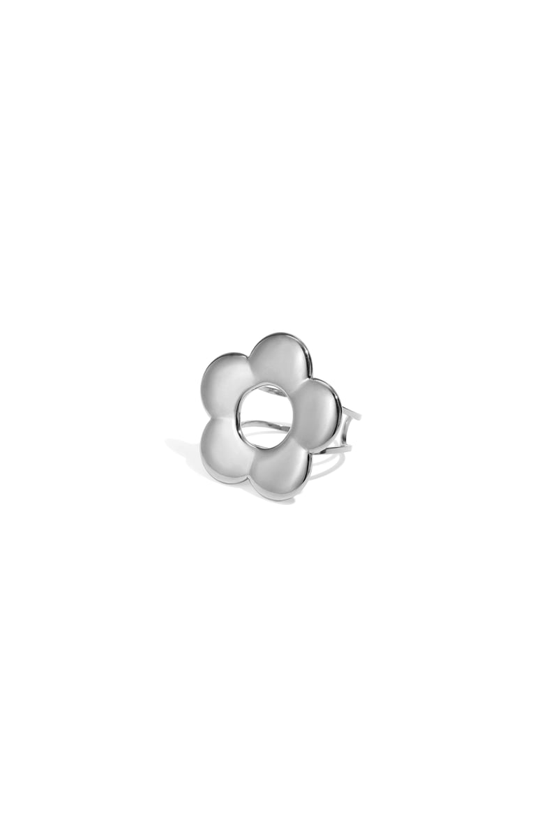 Roestvrijstalen statementringen, bloemen, casual, dagelijks, eenvoudig, serie, damessieraden